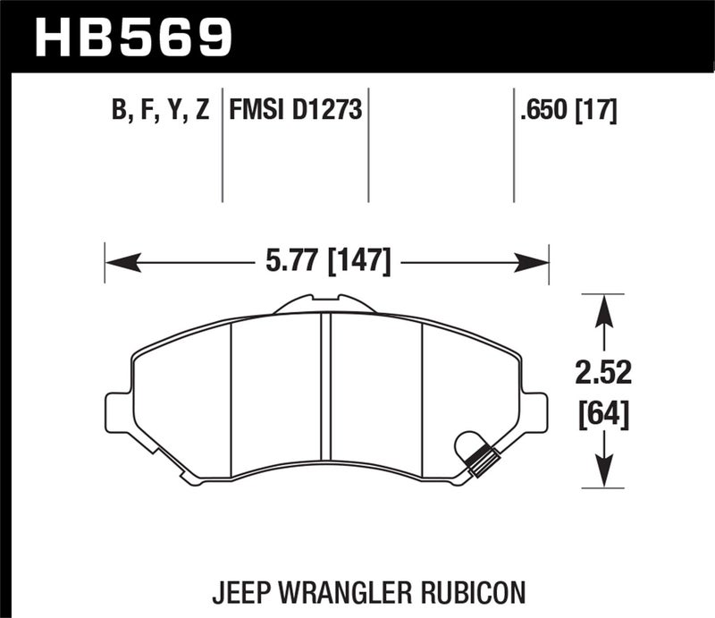 Hawk Performance HB569Y.650 LTS Brake Pad - Image 3